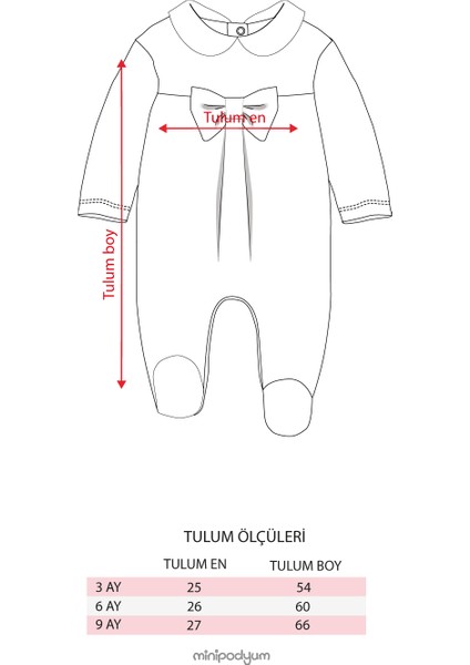 Kız Bebek Fiyonklu Patikli Yeni Doğan Pamuklu Tulum