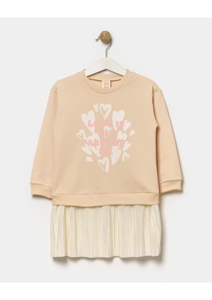 Kız Çocuk Piliseli Sweatshirt Elbise