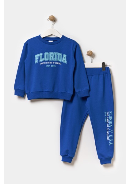 Erkek Çocuk 2 Iplik Şardonlu Pamuklu Florida Eşofman Takımı