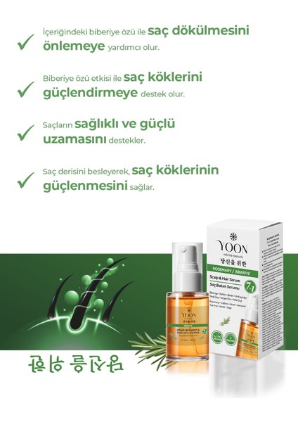 2'li Set 7 Aktifli Biberiyeli Saç ve Saç Derisi Serumu 50 ml x 2 adet