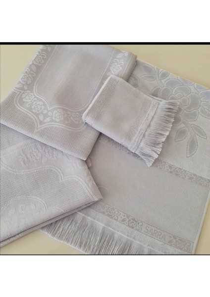 3 Lü Etamin Seccade Seti (Seccade Küçük Havlu Büyük Havlu)