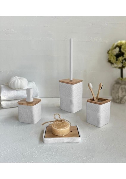 Madera Beyaz 4 Parça Banyo Seti