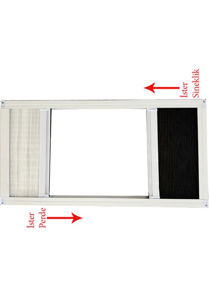 Siper Beyaz Alüminyum Yatay Karavan Sineklik Ve Perde Istediğin Ölçüde (Max. 100X60) modelleri