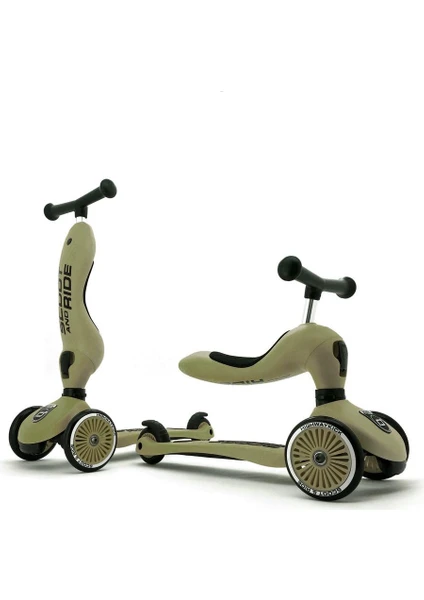 Scoot And Ride Highwaykick 1 Oturaklı Çocuk Scooter Olive 160629-00001