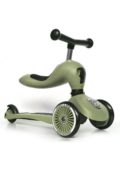 Scoot And Ride Highwaykick 1 Oturaklı Çocuk Scooter Olive 160629-00001