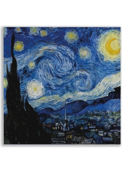 Vincent Van Gogh Yıldızlı Gece Tablosu - FMS138