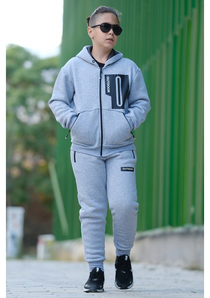 Erkek Çocuk Fermuarlı Kapüşonlu Eşofman Takımı Outdoor ESF.0030 fiyatları