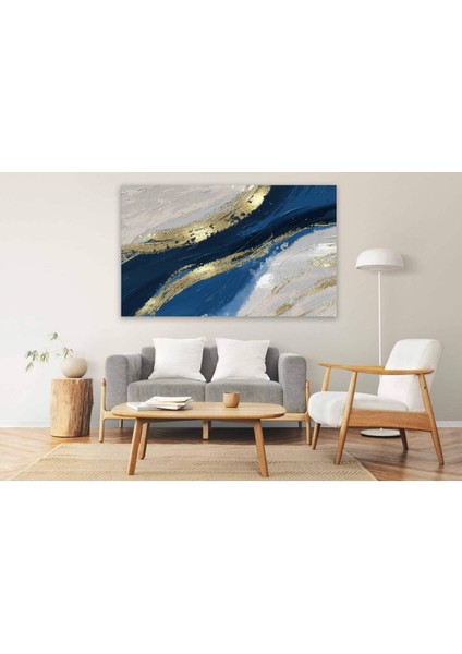 Modern Mavi Gold Yağlı Boya Tablosu - FWN107