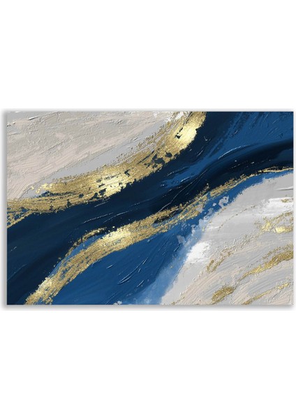 Modern Mavi Gold Yağlı Boya Tablosu - FWN107