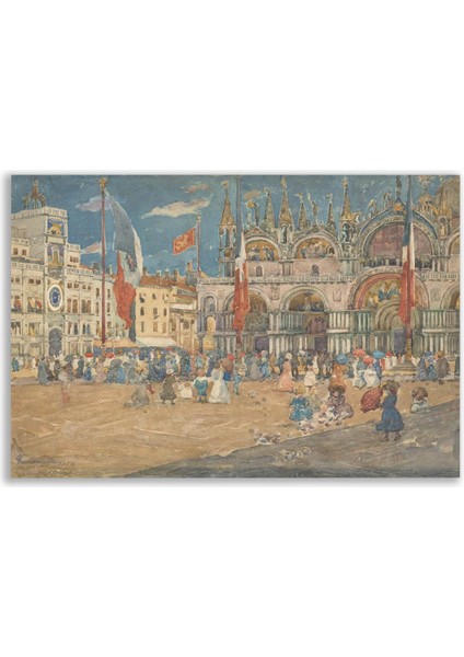 Maurice Prendergast San Marco Meydanı Tablosu - FMS118