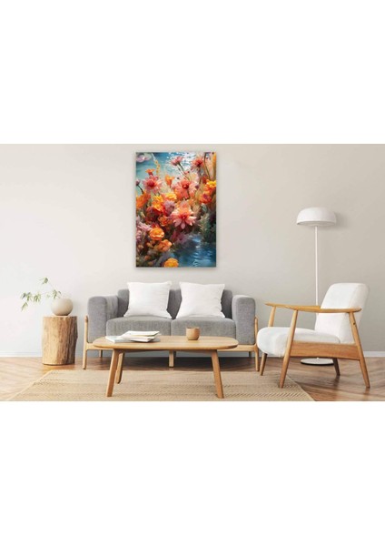 Dekoratif Renkli Çiçekler Tablosu - FLR147