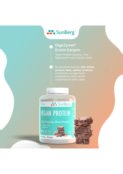 Vegan Protein Çikolata Aromalı-30 Porsiyon (25 G Bezelye Ve Pirinç Proteini)