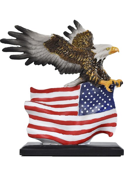 Amerikan Bayrağı Üzerinde Kel Kartal Tutma Heykeli Masa Dekorasyonu Koleksiyonluk 20X15X23CM (Yurt Dışından)