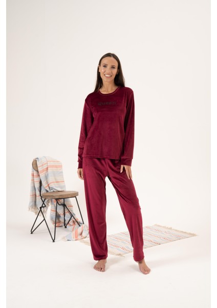 Kadın Kışlık Queen Kadife Pijama Takımı fırsatları