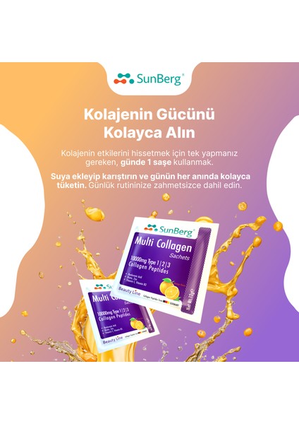 Multi Kolajen 30 Saşe Tip 1, 2, 3, Hyaluronik Asit, Biotin, Çinko