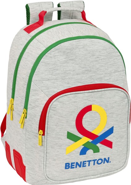 Okul Çantası Benetton Pop Gri (32 x 42 x 15 Cm) (Yurt Dışından)