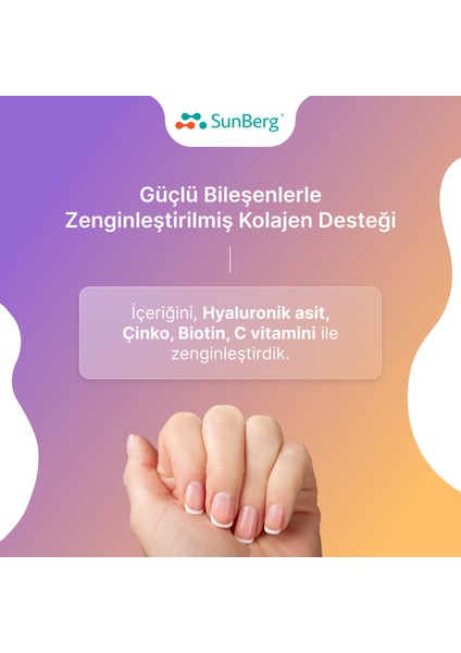 Multi Kolajen 60 Tablet Tip 1, 2, 3, Hyaluronik Asit, Biotin, Çinko