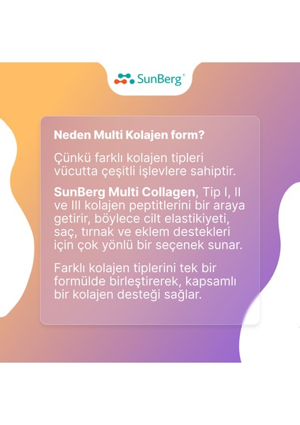 Multi Kolajen 60 Tablet Tip 1, 2, 3, Hyaluronik Asit, Biotin, Çinko