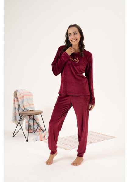 Kadın Kışlık Lovely Kadife Pijama Takımı fırsatları