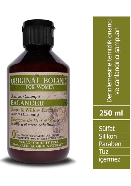 ORIGINAL BOTANIC Derinlemesine Temizleme Vegan Şampuan Kadın 250ml