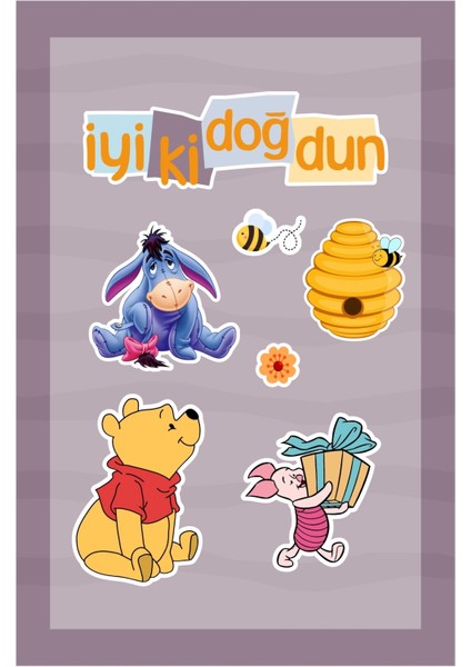 Winnie the pooh temalı çok parçalı afiş *kalın kağıt fiyatları