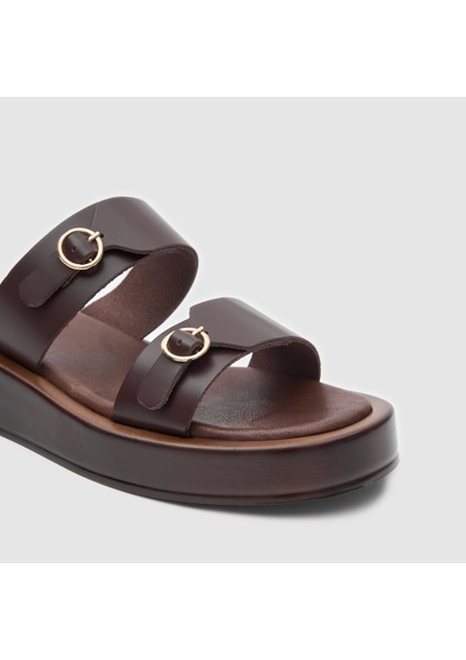 Kadın Comfort Terlik 060215, Koyu Kahve, 36