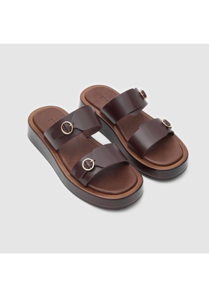 Kadın Comfort Terlik 060215, Koyu Kahve, 36