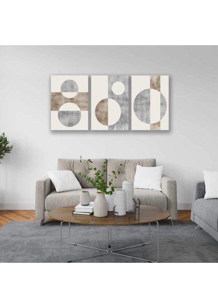 Dekoratif Bohem Retro Art Minimal 3lü Set Tablosu - MNT121
