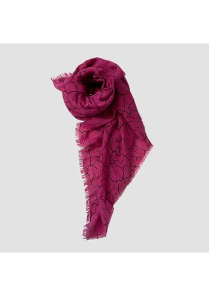 El Yapımı Pigment Flamlı Eşarp - Pembe