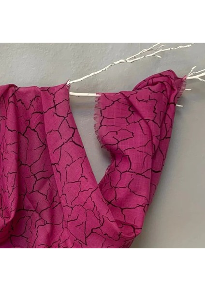 El Yapımı Pigment Flamlı Eşarp - Pembe