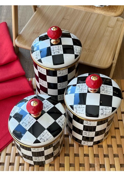 Dama Emaye Kavanoz Set 3'lü