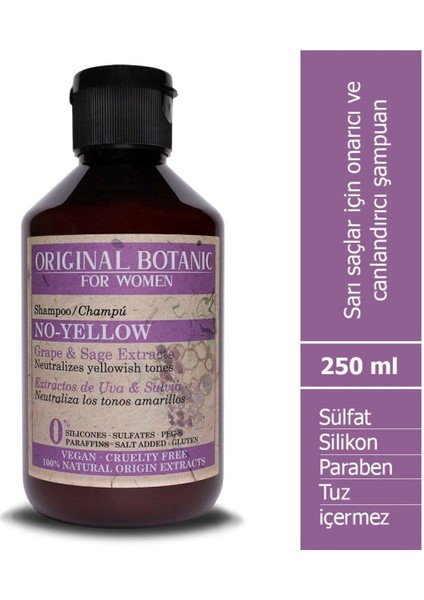 ORIGINAL BOTANIC Sarı Saçlar Için Vegan Mor Şampuan Kadın 250ml