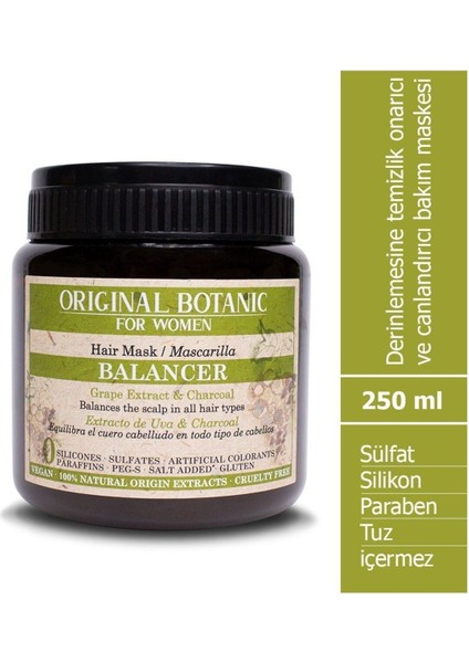 ORIGINAL BOTANIC Derinlemesine Vegan Temizleme Maskesi Kadın 250ml