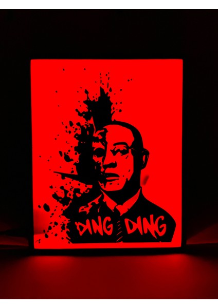 Gus Fring Breaking Bad - Rgb Led Işıklı 3 Boyutlu Tabela - 16cm X 20cm X 2cm (Bluetooth Kontrollü)