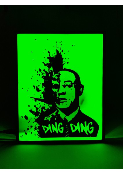 Gus Fring Breaking Bad - Rgb Led Işıklı 3 Boyutlu Tabela - 16cm X 20cm X 2cm (Bluetooth Kontrollü)