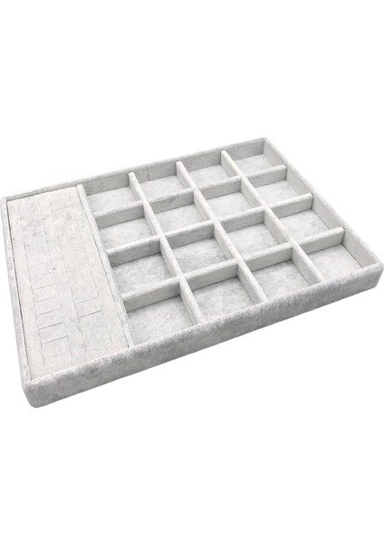 Yerli Üretim Amsterdam Model Süet Kumaş Gri Renk 34/24 Cm Çekmece Ici Takı Standı fiyatları