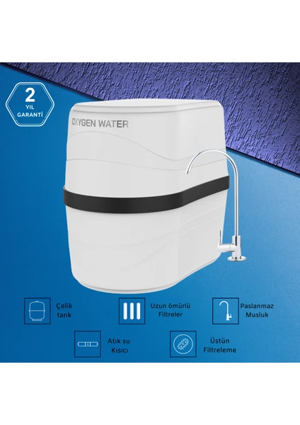 OXYGEN WATER  80 Gpd Çelik Tanklı Su Arıtma Cihazı 5-Tp