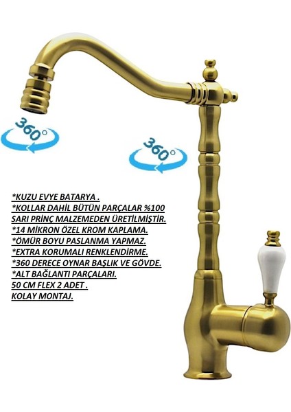 Antik Mat Altın Evye Bataryası