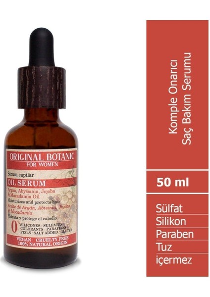 ORIGINAL BOTANIC Komple Onarıcı Vegan Saç Bakım Serumu Kadın 50ml