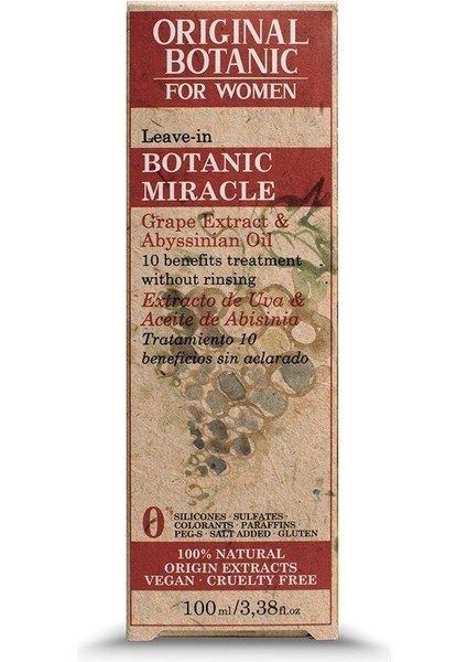 ORIGINAL BOTANIC 10 Etkili Vegan Saç Bakım Yağı Kadın 100ml