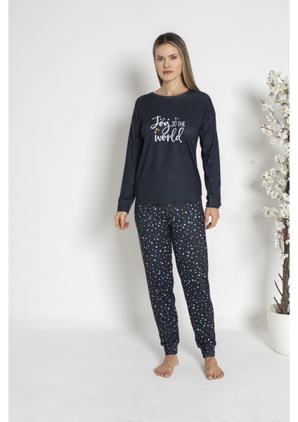 Kadın Kışlık Puantiyeli Termal Pijama Takımı