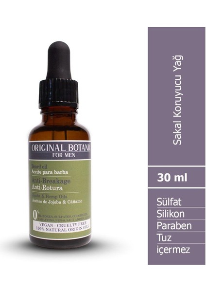 ORIGINAL BOTANIC Vegan Sakal Koruyucu Yağ Erkek 30ml