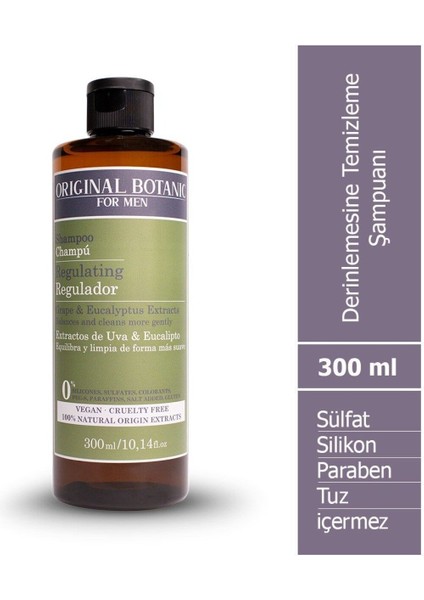 ORIGINAL BOTANIC Derinlemesine Vegan Temizleme Şampuanı Erkek 300ml