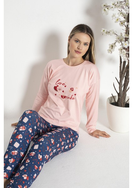 Kadın Kışlık Love Desenli Termal Pijama Takımı fiyatları