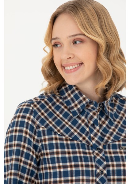 Kadın Lacivert Gömlek Desenli 50271513-VR033 fiyatları