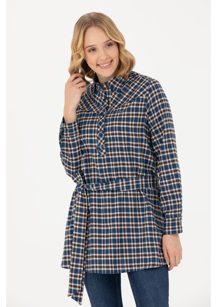 Kadın Lacivert Gömlek Desenli 50271513-VR033 modelleri