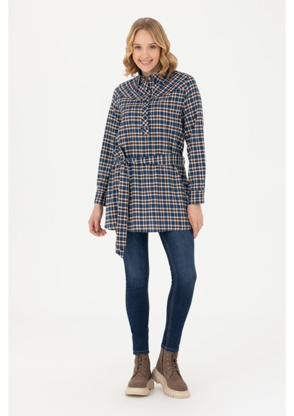 Kadın Lacivert Gömlek Desenli 50271513-VR033 fırsatları