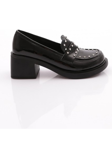 2101 Yüksek Taban Taş Detayli Loafer Kadın Ayakkabı
