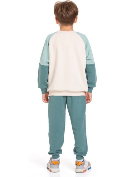 Slogan Baskılı, Ekru-Yeşil Renk Unisex Eşofmantakımı indirimleri