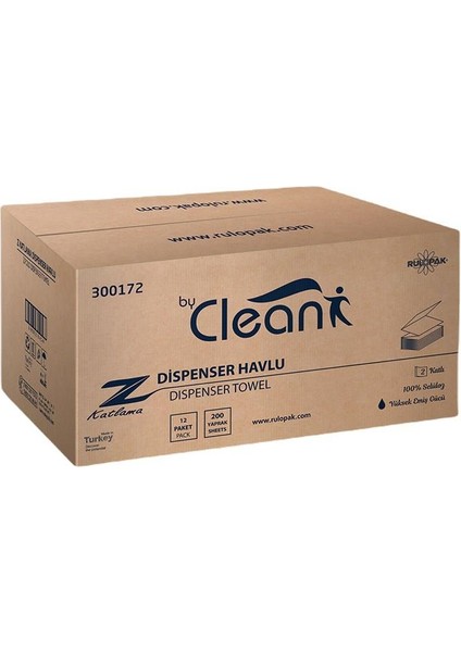 Z Katlama Havlu Kağıt 2 Katlı 200 Yaprak 12'li Paket